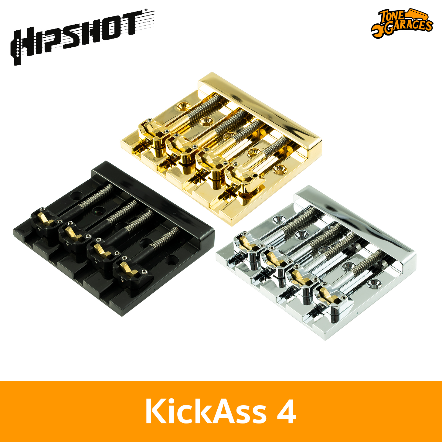 Hipshot KickAss 4 String Bass Bridge – Tone Garages
