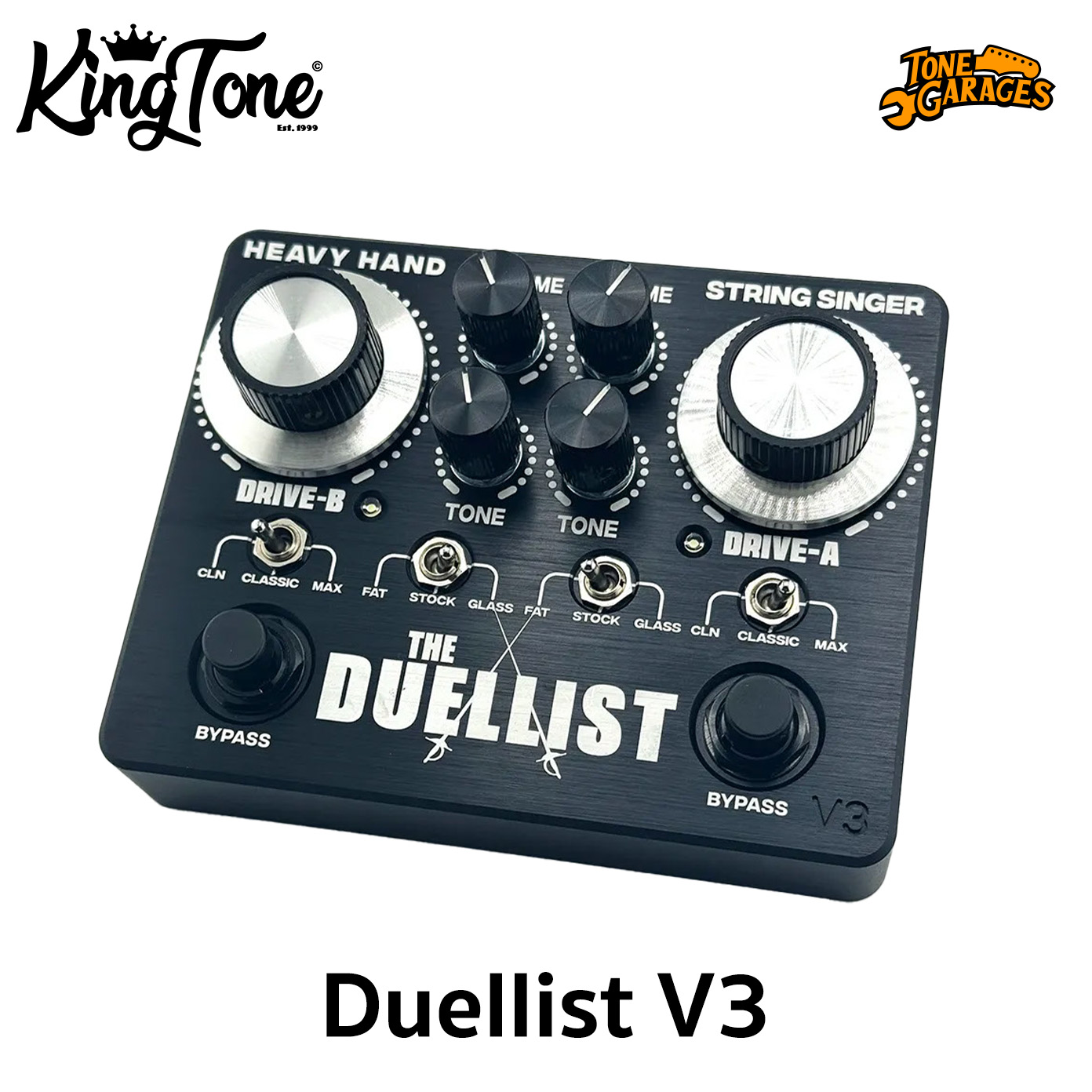 Kingtone Duellist V3 Dual Channel Overdrive Made in USA – Tone Garages