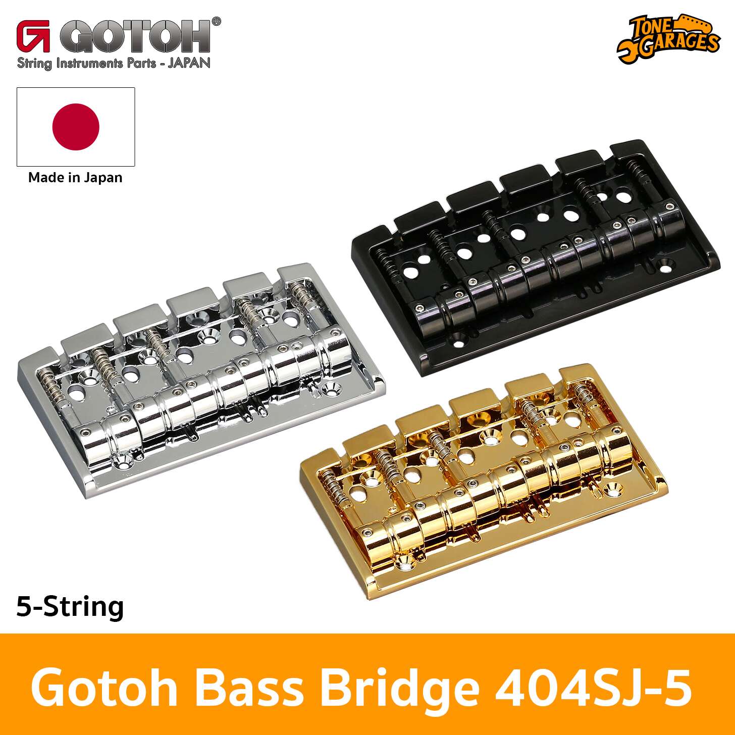 日本特販 Gotoh / ゴトー Bass Bridge Multi-Tonal Series 404SJ-5 (X Chrome) 《  アクセサリー・パーツ PRIMAVARA