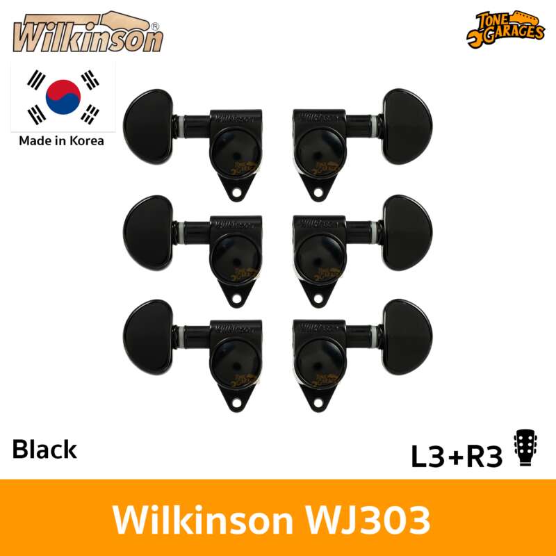 Wilkinson Guitar Machine Heads WJ303 Black 3+3 Tone Garages