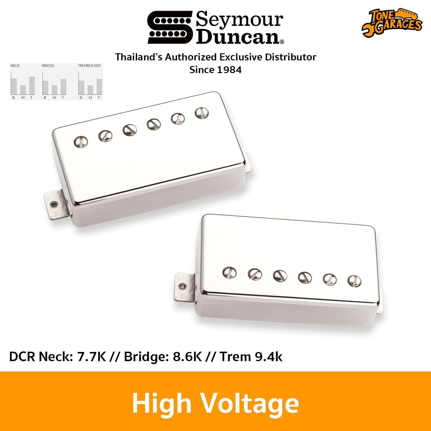 Seymour Duncan High Voltage Humbucker Set Nickel Cover – Tone Garages