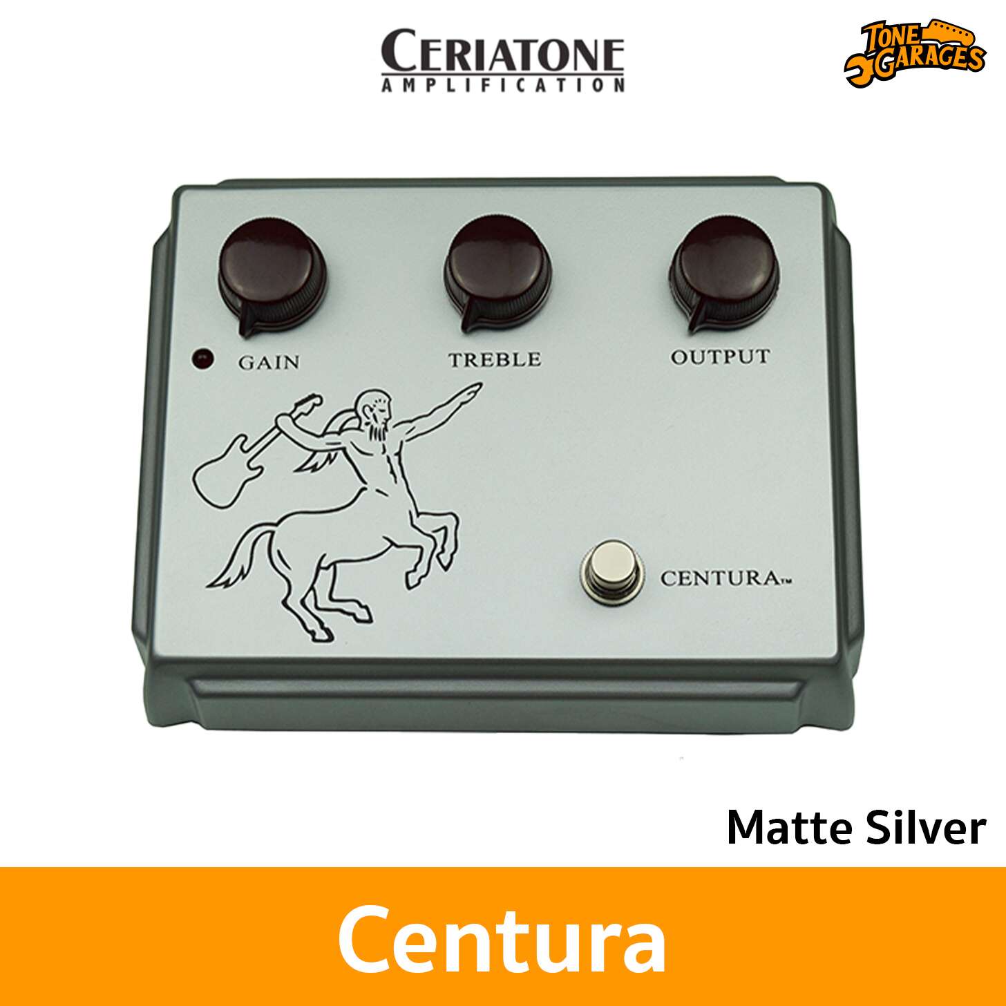 ギター Ceriatone Amplification CENTURA Ceriatone Centura Matte silver with picture Overdrive Guitar
