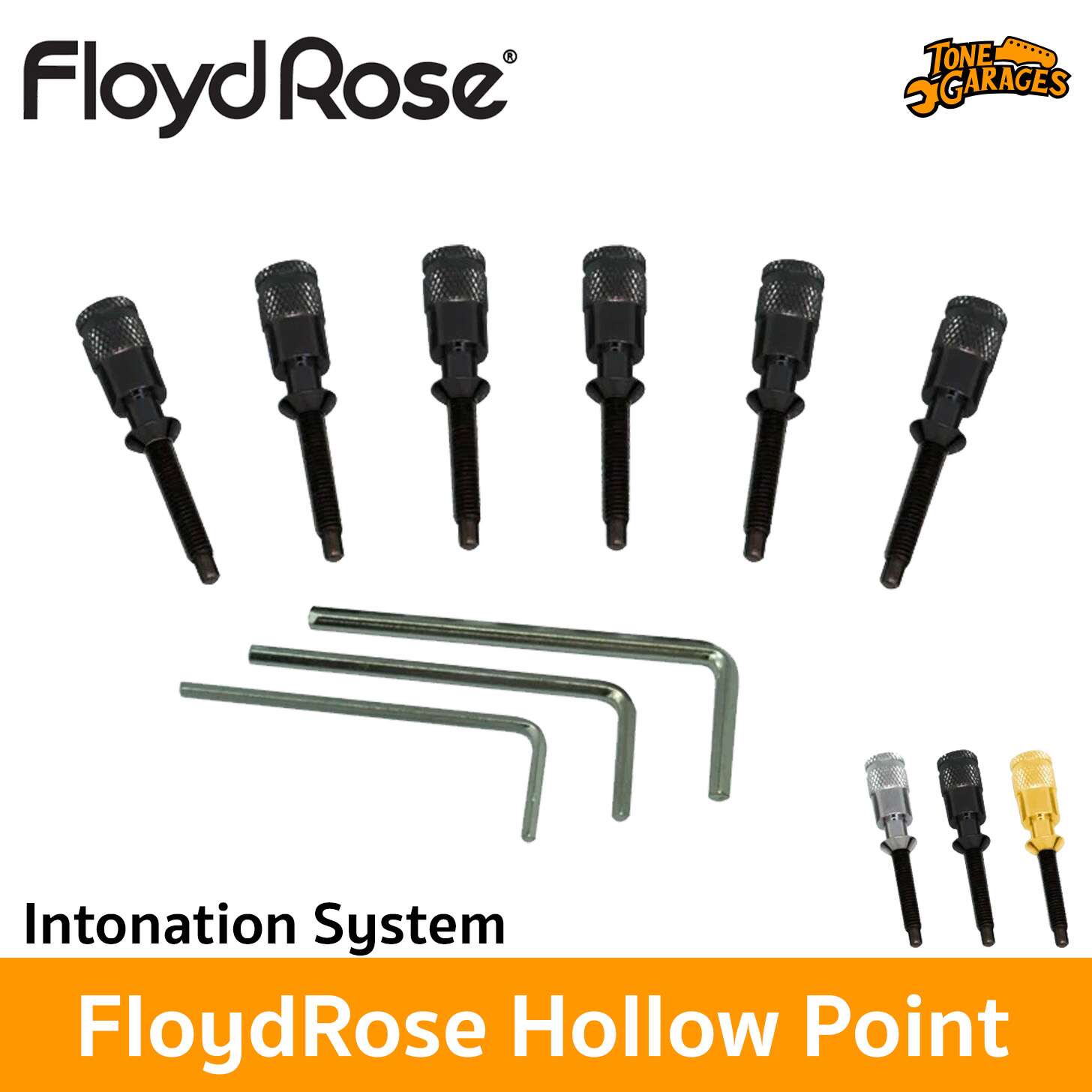 Hollow Point イントネーションシステム 黒 フロイドローズ Floydrose Hollow Point Intonation System for Double-Locking