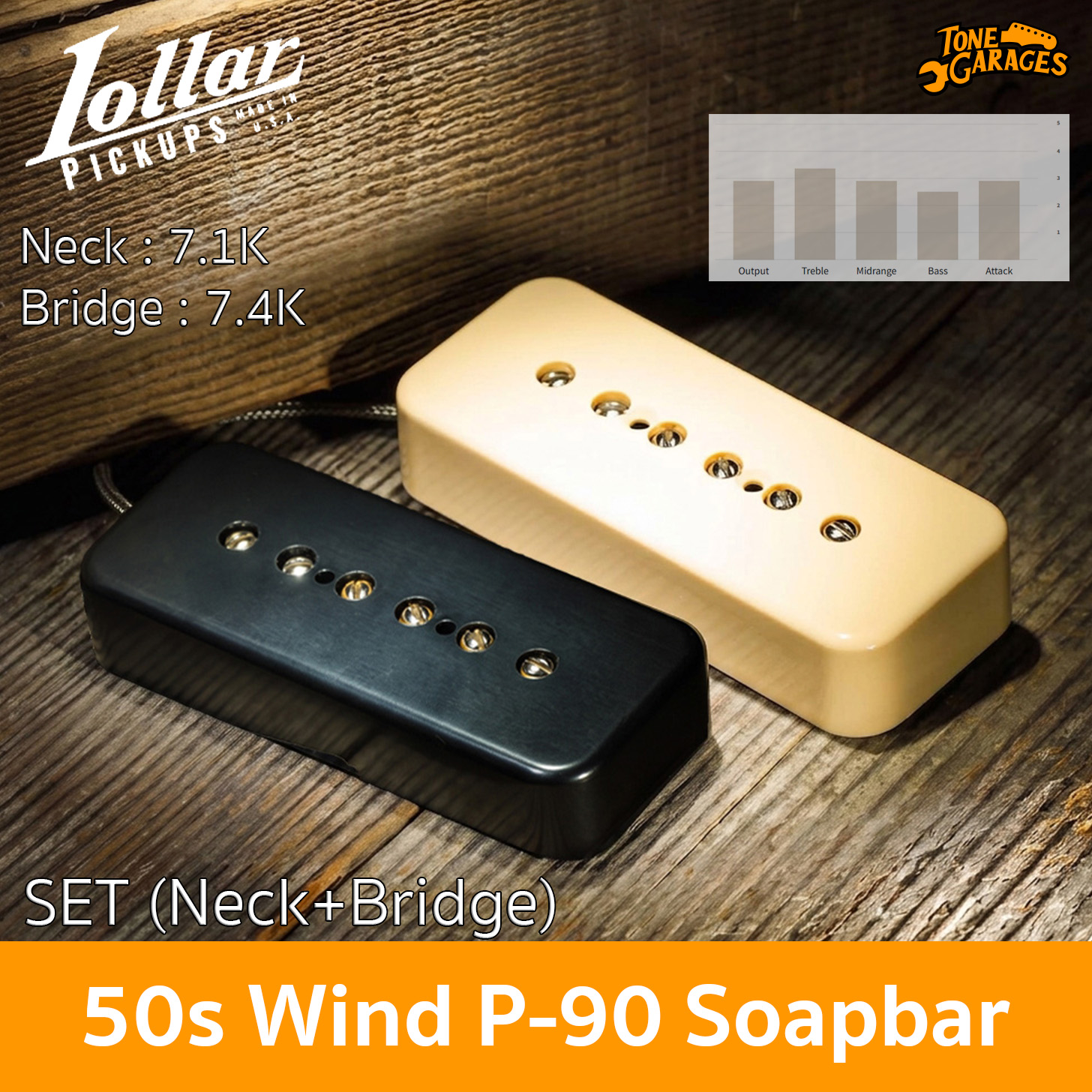 Lollar Pickups 50s wind P90 Soapbar Set Neck+Bidge – Tone Garages