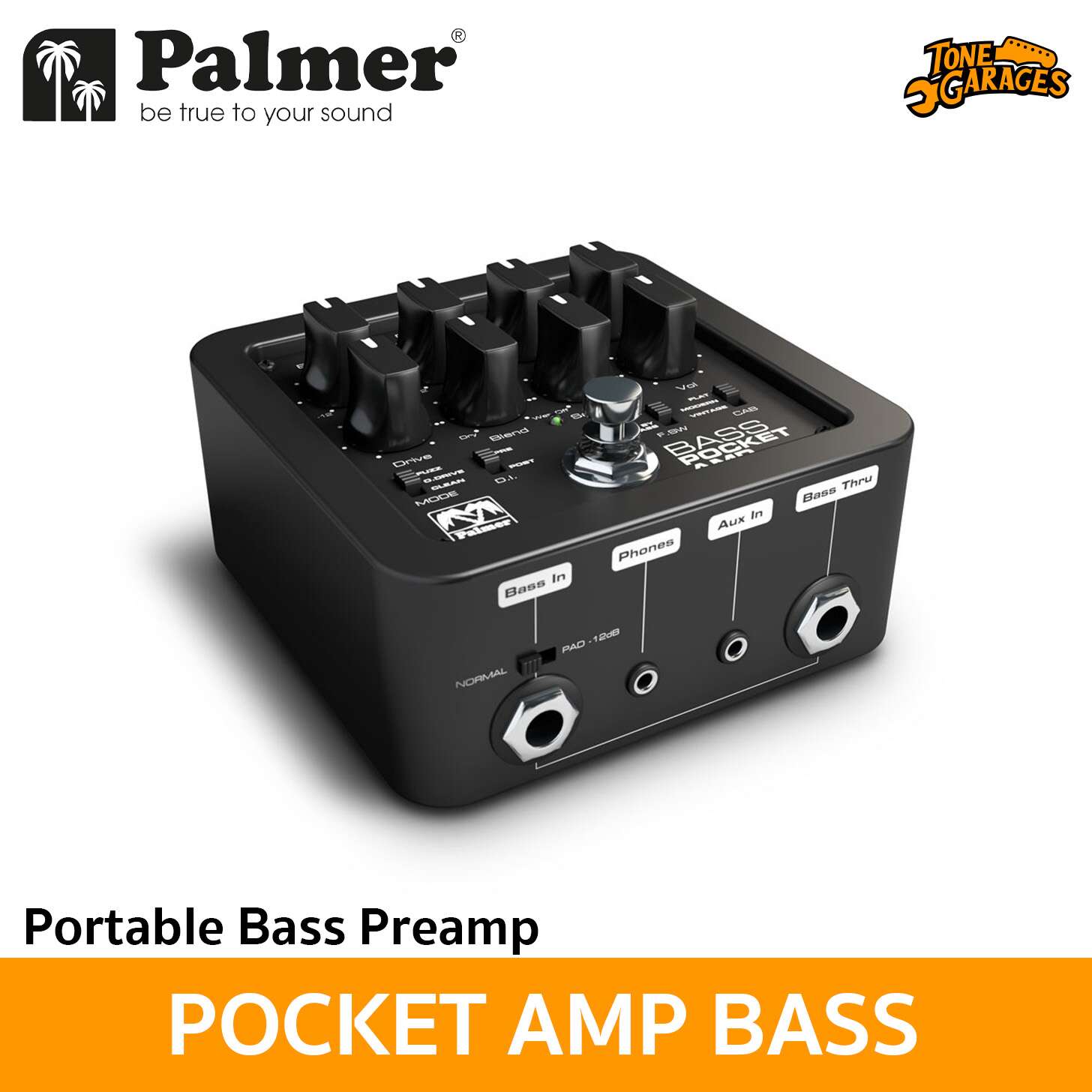 Palmer POCKET AMP BASS Portable Bass Preamp – Tone Garages