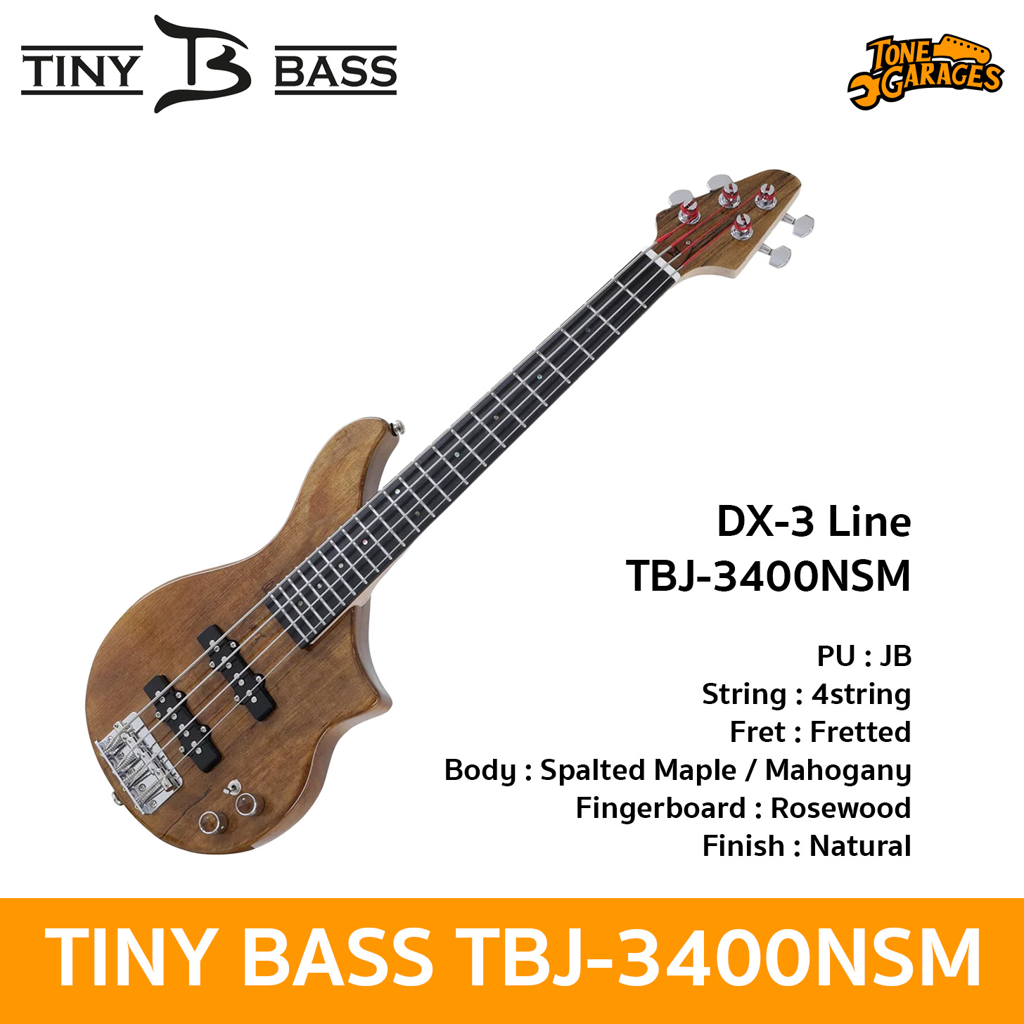 TINY BASS DX-3 Jazz Bass TBJ-3400NSM (4String) Natural