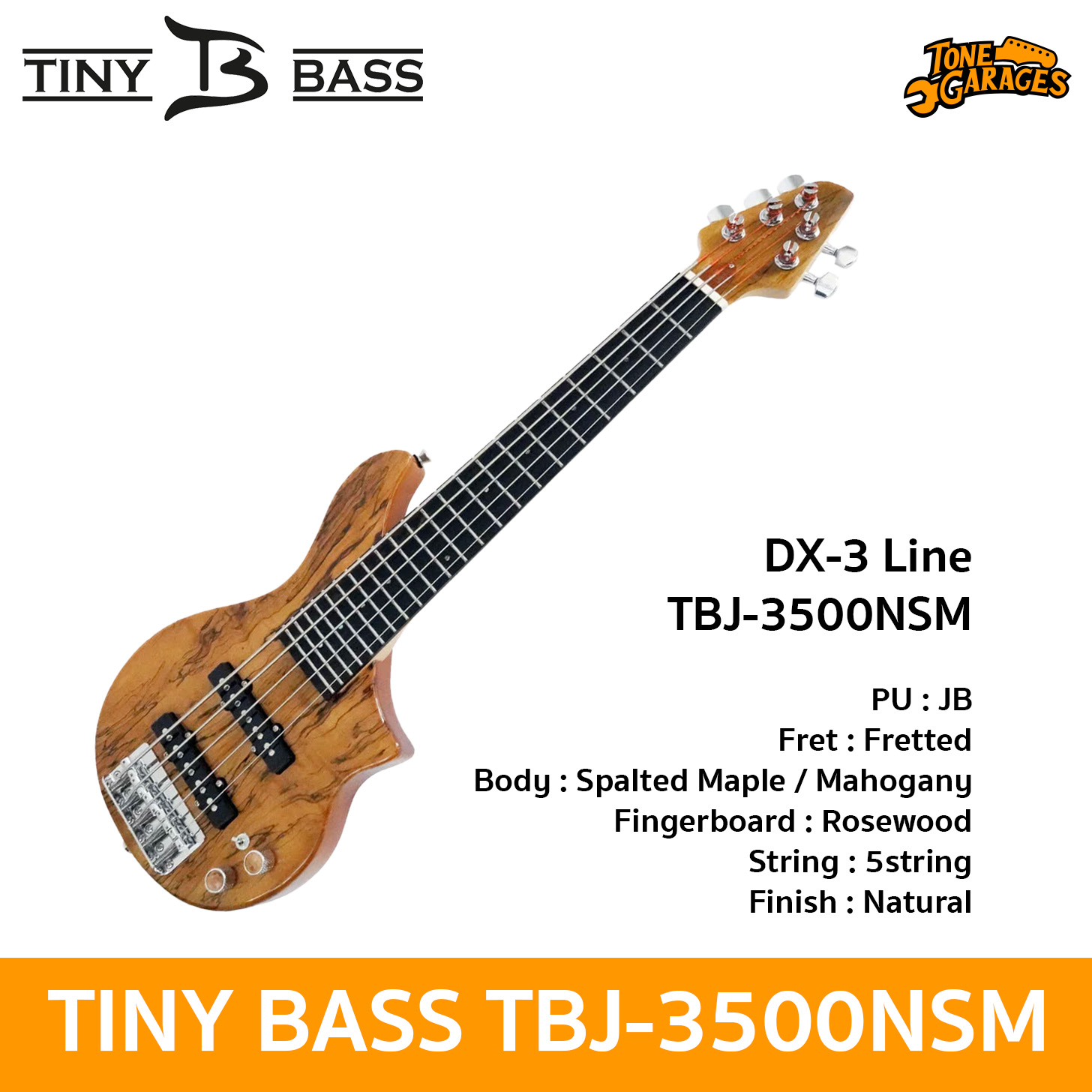 TINY BASS DX-3 Jazz Bass TBJ-3500NSM (5String) Natural – Tone Garages