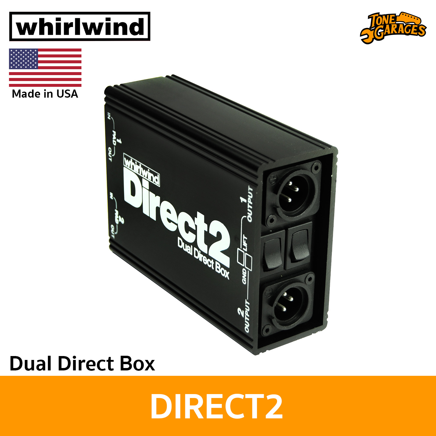 Whirlwind DIRECT2 2-Channel Passive Direct Box Made in USA – Tone
