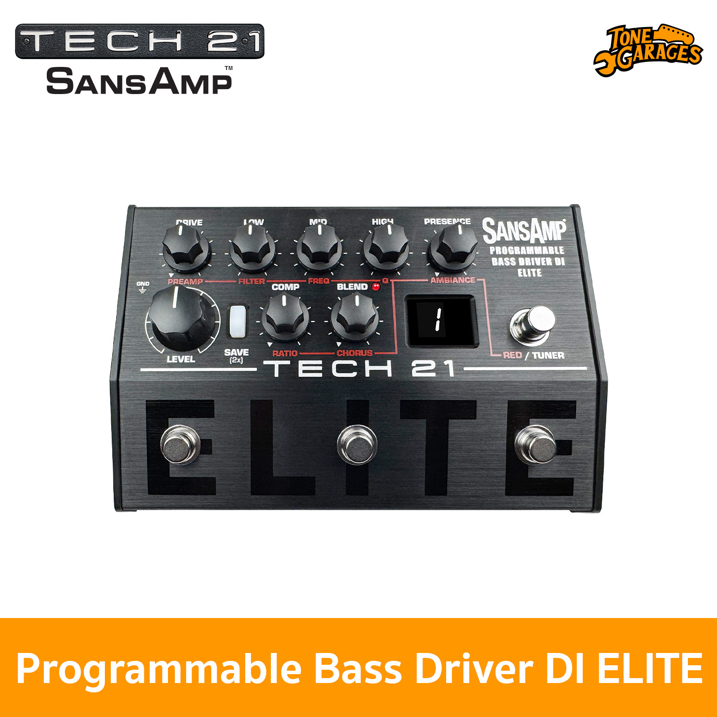 Tech 21 SansAmp Programmable Bass Driver DI ELITE – Tone Garages