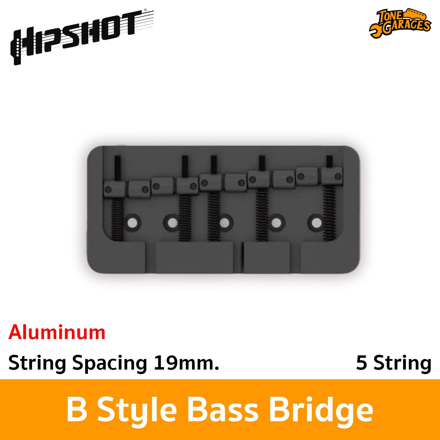 Hipshot B Style Bass Bridge Aluminum Saddle for 5 String Bass